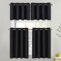 NICETOWN Blackout Valance for Small Window - Thermal Insulated Room Darkening Plain Grommet-Top Short Curtain Panel for Cafe Bar / Apartment (1 Pack, W52 x L36 + 1.2 inches Header, Black) 🍁 All In One Marketplace Canada