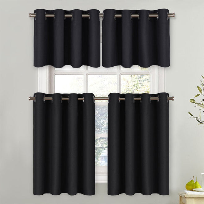 NICETOWN Blackout Valance for Small Window - Thermal Insulated Room Darkening Plain Grommet-Top Short Curtain Panel for Cafe Bar / Apartment (1 Pack, W52 x L36 + 1.2 inches Header, Black) 🍁 All In One Marketplace Canada