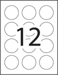 Avery Matte White Round Labels, 2" Label, for Laser/Inkjet Printers, Easy Peel, Print to Edge, 120 Permanent White Labels, Apply on Paper/Cardboard/Metal/Glass/Plastic, (22859) Made in Canada 🍁 All In One Marketplace Canada