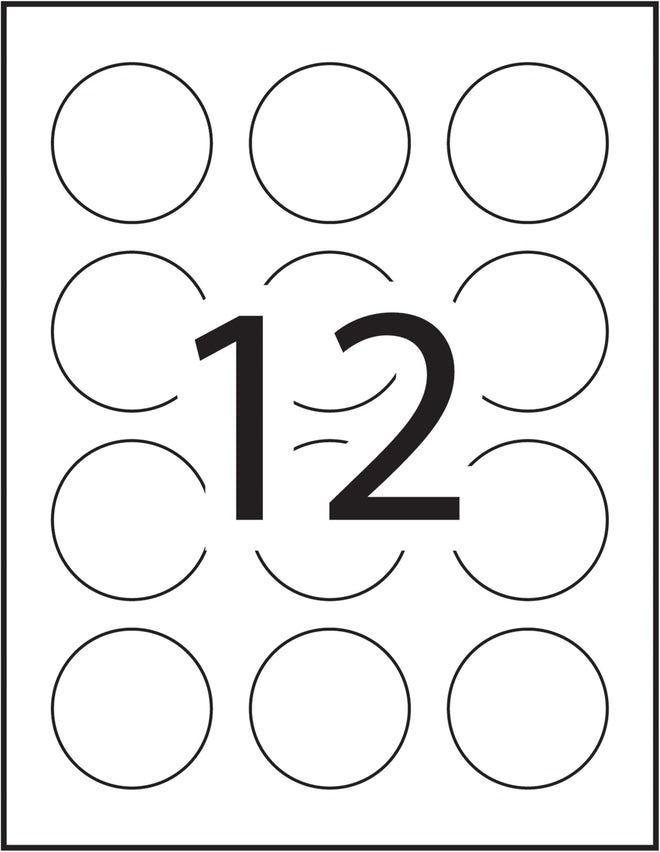 Avery Matte White Round Labels, 2" Label, for Laser/Inkjet Printers, Easy Peel, Print to Edge, 120 Permanent White Labels, Apply on Paper/Cardboard/Metal/Glass/Plastic, (22859) Made in Canada 🍁 All In One Marketplace Canada