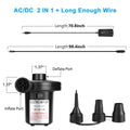 Electric Air Pump, AGPtEK Portable Quick-Fill Air Pump with 3 Nozzles, 4500 Pa 110V AC/12V DC, Perfect Inflator/Deflator Pumps for Outdoor Camping, Inflatable Cushions, Air Mattress Bed, Swimming Ring 🍁 All In One Marketplace Canada