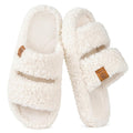 EverFoams Womens Fuzzy Open-toe Slippers Soft Comfy Memory Foam Indoor House Shoes Vanilla Ice,7-8 US 🍁 All In One Marketplace Canada
