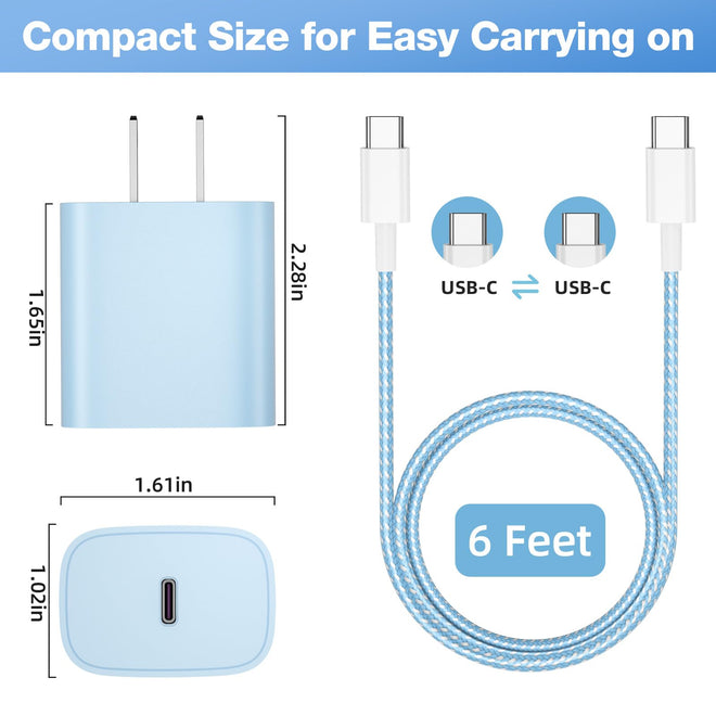 4 Pack USB C Charger for iPhone 16 15 Charger Fast Charging, 20W USB C Fast Charger Block with 6FT USB C to C Cable for iPhone 16 15 Pro Max/15 Plus/iPad Pro12.9/11,iPad Air,iPad mini Android Phones 🍁 All In One Marketplace Canada