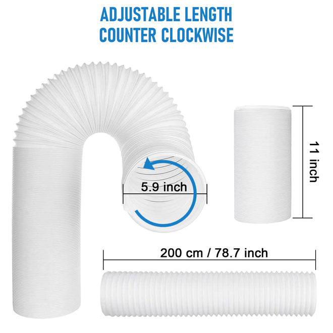 Portable Air Conditioner Window Kit with 5.9" Exhaust Hose, Portable AC Window Vent Kit for Sliding Window Seal with PVC Plate, Universal Coupler Fits 5.9 & 5.1 Inch Diameter Exhaust Hose 🍁 All In One Marketplace Canada