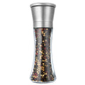 Pepper Grinder or Salt Grinder, Best Spice Mill with Ceramic Blades, Adjustable Coarseness, Brushed Stainless Steel Cap, and Refillable Tall Glass Body with 6OZ Capacity (7.5") 🍁 All In One Marketplace Canada