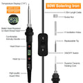 Soldering Iron Kit 80W LCD Adjustable Temperature 180-520℃ Solder Kit Electronics 12 in 1 Welding Tools with ON/Off Switch, Solder Wire, 5 Soldering Tips, Desoldering Pump, Stand, Tweezers 🍁 All In One Marketplace Canada