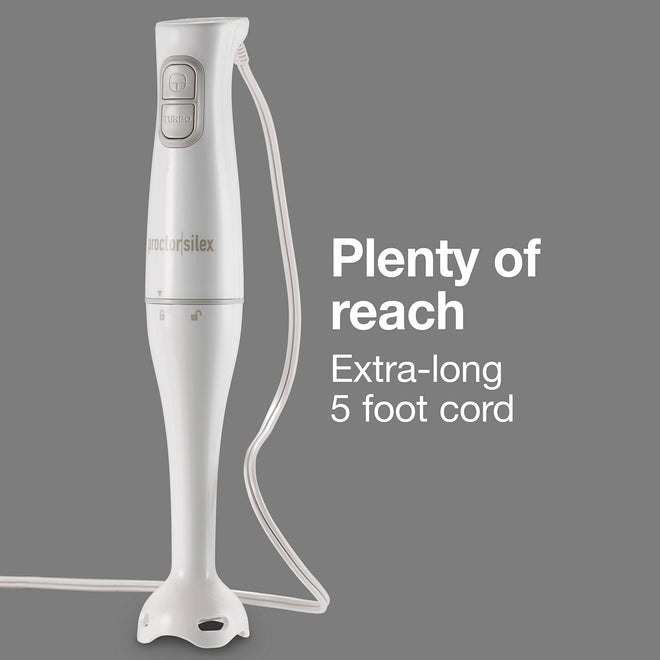 Proctor Silex Electric Immersion Blender with Detachable Dishwasher Safe Handheld Hand Blender Stick, 2-Speeds, 150 Watts, White (59739) 🍁 All In One Marketplace Canada