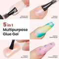 beetles Gel Polish 2Pcs 15ml Nail Glue Kit for Acrylic Nails, 5 in 1 Super Strong Brush in Nail Gel Glue for False Nails Tips and Gel Nail Polish Led Lamp Required 🍁 All In One Marketplace Canada