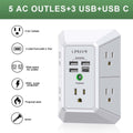 Wall Charger, Surge Protector, QINLIANF 5 Outlet Extender with 4 USB Charging Ports (4.8A Total) 3-Sided 1680J Power Strip Multi Plug Adapter Spaced for Home Travel Office (3U1C) 🍁 All In One Marketplace Canada