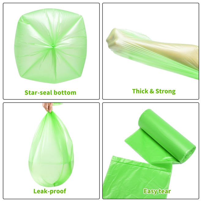 Biodegradable Small Trash Bags, 10L / 3 Gallon, 200 Count | Premium Thick Garbage Bags, Unscented Eco-Friendly Bin Liners for Kitchen, Bathroom, Office & Bedroom | EnvoWise Compostable Trash Bags 🍁 All In One Marketplace Canada