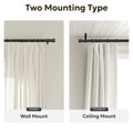 Zeerobee Curtain Rods for Windows 48 to 84, 1 Inch Black Heavy Duty Drapery Rods with Adjustable Length, Outdoor Modern Curtain Pole with Simple End Caps, 32"-86", Black 🍁 All In One Marketplace Canada