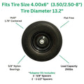 Easy Fit 4.00-6 Flat-Free Wheel Assembly for Residential Wheelbarrow Black 🍁 All In One Marketplace Canada