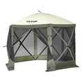 VEVOR Pop Up Gazebo Tent, Pop-Up Screen Tent 6 Sided Canopy Sun Shelter with 6 Removable Privacy Wind Cloths & Mesh Windows, 10x10FT Quick Set Screen with Mosquito Netting, Army Green 🍁 All In One Marketplace Canada