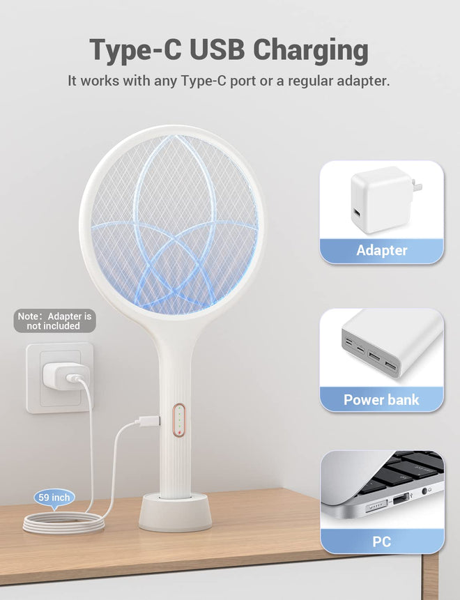 YISSVIC Bug Zapper Racket 4000 Volt Electric Fly Swatter Fly Zapper Indoor Outdoor Dual Modes with Attractant Light Rechargeable 🍁 All In One Marketplace Canada
