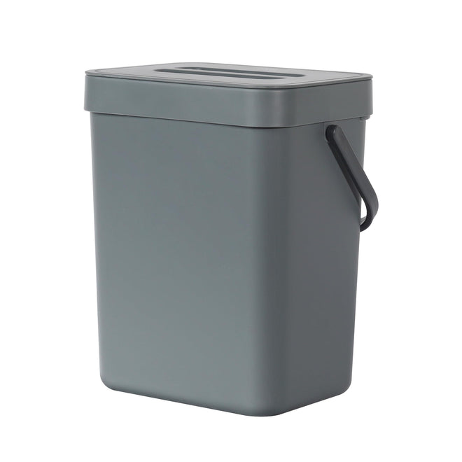 EKO Puro Mini Wall-Mounted Trash Can with Lid, Indoor Food Waste Compost Bucket, 0.79 Gal / 3L Small Hanging Trash Can for Kitchen (Grey) 🍁 All In One Marketplace Canada