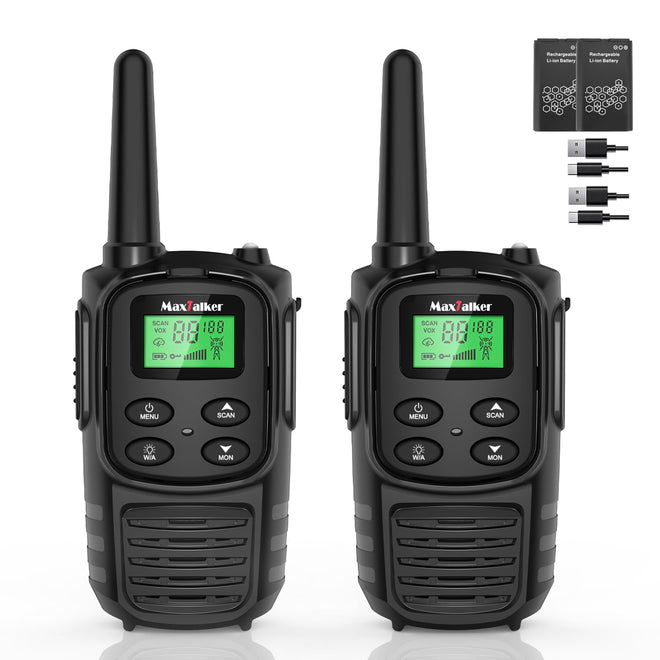 Walkie Talkies Long Range for Adult, MT10 Rechargeable Walkie Talkies FRS Two Way Radio, NOAA, 1200mAh Li-ion Battery USB-C Cable, LED Flashlight, VOX Walkie Talkie for Hiking Camping 2Pack 🍁 All In One Marketplace Canada