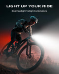 WOCBUY Bike Lights, Ultra-Slim & Lightweight Rechargeable Bicycle Lights Set, [5+6 Modes] Dual USB-C Bike Lights Front and Back, IP65 Waterproof Bicycle Lights for Night Riding Road Mountain Cycling 🍁 All In One Marketplace Canada