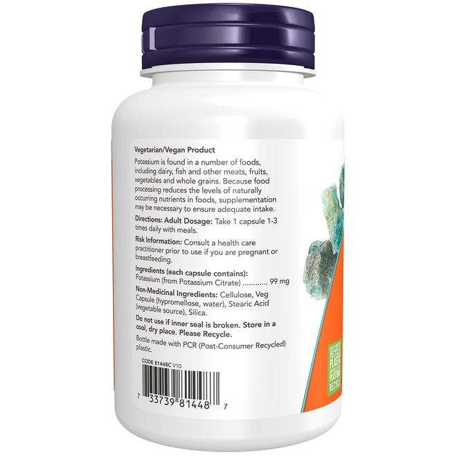 NOW Supplements, Potassium Citrate 99 mg, Supports Electrolyte Balance and Normal pH, Essential Mineral, 180 Veg Capsules 🍁 All In One Marketplace Canada