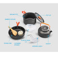 OVERMONT 14 PCS Camping Cookware Outdoor Kitchen Set, Aluminum Portable Kettle Pots and Pans for Camping Hiking and Picnic for 1-3 Person 🍁 All In One Marketplace Canada