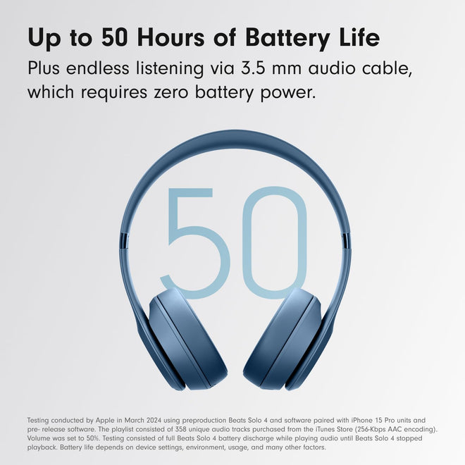 Beats Solo 4 - Wireless Bluetooth On-Ear Headphones, Apple & Android Compatible, Up to 50 Hours of Battery Life - Slate Blue 🍁 All In One Marketplace Canada
