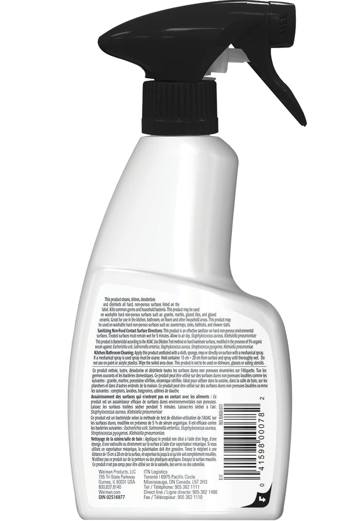Weiman Granite Cleaner and Polish - 12 Fluid Ounce - Enhances Natural Color in Granite, Quartz, Marble, Soap Stone and More 🍁 All In One Marketplace Canada