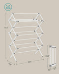 SONGMICS Foldable Clothes Drying Rack, Laundry Drying Rack, Clothes Airer, Steel Frame, 37 x 75 x 135.1 cm, Easy Assembly, Indoor Outdoor Use, White ULLR771W01 🍁 All In One Marketplace Canada