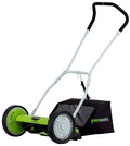 Greenworks 16-Inch Reel Lawn Mower with Grass Catcher 25052,Black/Green, 47" D x 22" W x 29.75" H 🍁 All In One Marketplace Canada