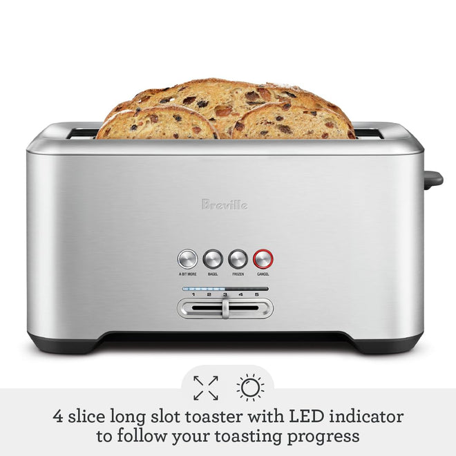 Breville A Bit More 4 Slice Toaster, silver - BTA730XL, 16.1 x 8.1 x 7.6 inches 🍁 All In One Marketplace Canada