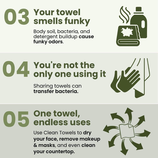 Clean Skin Club Bamboo Viscose Clean Towels® XL 100% USDA Biobased Face Towel, Disposable Face Towelette, Makeup Remover Dry Wipes, Ultra Soft, 50 Ct, 1 Pack 🍁 All In One Marketplace Canada