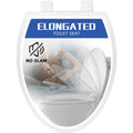 Elongated Toilet Seat, Not Round, Slow Close, White Plastic, 18.5” 🍁 All In One Marketplace Canada