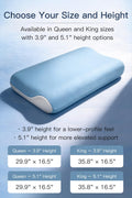 【Hotel Collection】 Memory Foam Pillow for Sleeping, Cooling Pillow with PCM Cover, Ergonomic Neck Support Pillow for All Sleep Positions, Soft Supportive Bed Pillow, Blue Grey, Queen (30"x16.5"x3.9") 🍁 All In One Marketplace Canada
