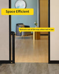 Retractable Baby Gates for Stairs, 55 Wide Mesh Dog Gate for Doorways, 33.6" Tall Easy to Use Pet Fence for The House, Toddler Safety Essentials Indoor&Outdoor, Black 🍁 All In One Marketplace Canada
