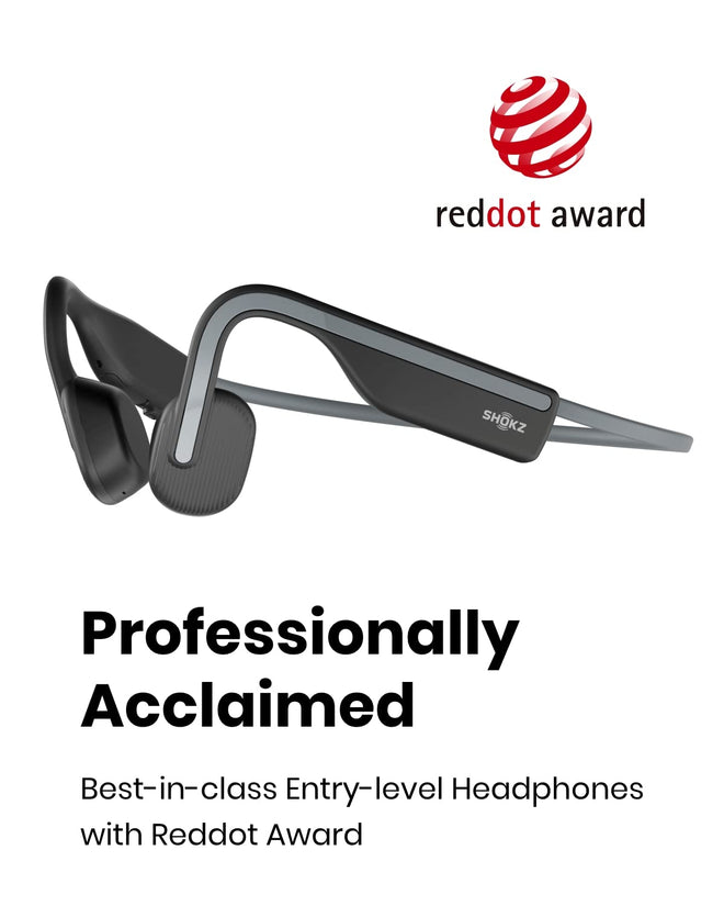 Shokz (AfterShokz) OpenMove - Open-Ear Bluetooth Sport Headphones - Bone Conduction Wireless Earphones - Sweatproof for Running and Workouts, with Sticker Pack (Grey) 🍁 All In One Marketplace Canada