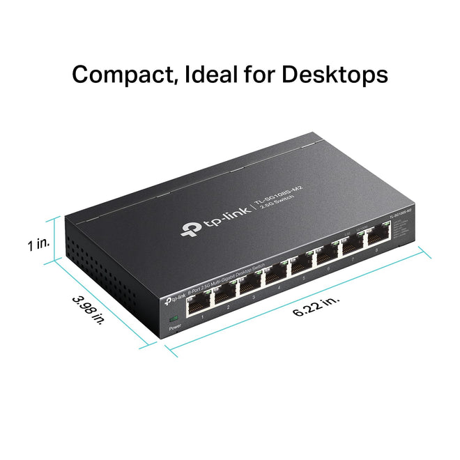 TP-Link TL-SG108S-M2 | 8-Port 2.5G Multi-Gigabit Unmanaged Network Switch, Ethernet Splitter | 2.5G Bandwidth | Plug & Play | Desktop/Wall-Mount | Fanless Metal Design | Limited Lifetime Protection 🍁 All In One Marketplace Canada