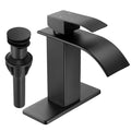 Fransiton Black Bathroom Faucet Bathroom taps 1 or 3 Hole Bathroom Sink Faucet Single Handle washroom Waterfall Faucet with Deck and Pop-up Drain 🍁 All In One Marketplace Canada