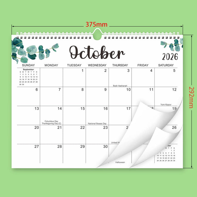 Wall Calendar 2026-2027, 15X12 inch Large Calendar Family Personl Organizer, 21 Months Runs from April 2026 through December 2027, Perfect for Organizing for Office Home (Leaf) 🍁 All In One Marketplace Canada