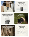 DJI Mic 2 (2 TX + 1 RX + Charging Case), Wireless Lavalier Microphone, Intelligent Noise Cancelling, 32-bit Float Internal Recording, 820 ft.(250m) Range, Microphone for iPhone, Android, Camera 🍁 All In One Marketplace Canada