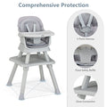 INFANS 8 in 1 Baby High Chair, Convertible Highchair for Babies and Toddlers, Infant Dining Booster Seat, Building Block Table, Kids Stool Table Chair Set with Removable Tray (Grey) 🍁 All In One Marketplace Canada