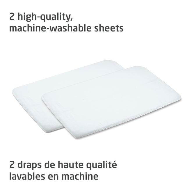 Maxi-Cosi Swift/Calao Bassinet Mode Fitted Sheets – 2-Pack, 100% Cotton, Soft and Breathable, Durable, Perfect Fit for Playard Bassinet Mattress, Machine Washable, Baby Bedding Essentials 🍁 All In One Marketplace Canada