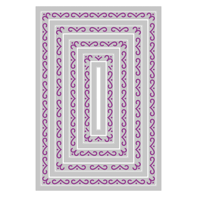 Sizzix Framelits Die Set 9PK Fanciful Framelits Renee Deco Rectangles by Stacey