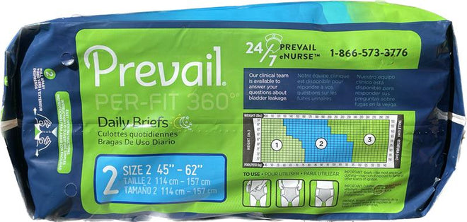 Prevail Per-Fit 360 Daily Briefs Maximum Plus Absorbency Size 2, 18 count