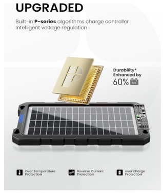 7.5W 12V Solar Battery Trickle Charger & Maintainer for Car, RV, ATV, Motorcycle, Marine, etc.