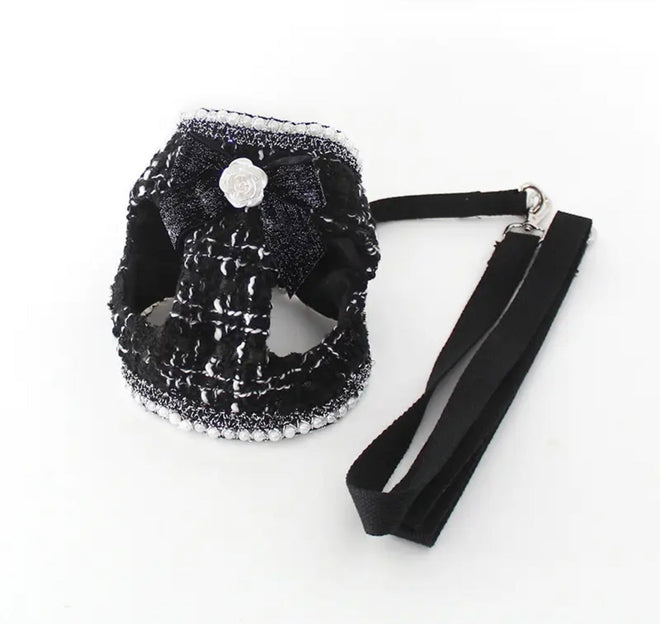 Aman Tweed Dog Harness and Leash Set | Dog Walking Outfit