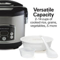 Hamilton Beach Digital Programmable Rice Cooker & Food Steamer, 14 Cups Cooked (7 Cups Uncooked), Stainless Steel, Steam & Rinse Basket, Delay Start, Model 37548MN 🍁 All In One Marketplace Canada