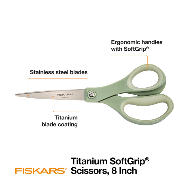 Fiskars 8 Inch Titanium Softgrip Scissors, Color 3 Pack 🍁 All In One Marketplace Canada