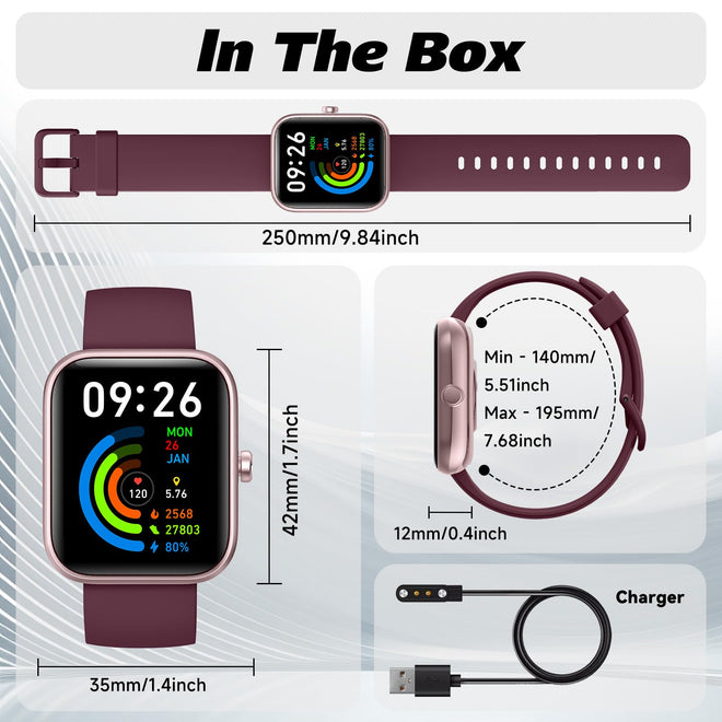 Smart Watch for Men Women with Bluetooth Call, Alexa Built-in, Heart Rate & Sleep Monitor, 1.83" DIY Dial Fitness Watch with 100+ Sport Modes, IP68 Waterproof, Compatible with Android iOS 🍁 All In One Marketplace Canada