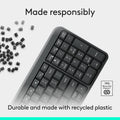 Logitech K250 Bluetooth Keyboard with Numpad, Easy Connectivity, Compact Wireless Keyboard Made with Recycled Plastic, Spill-Resistant, Comfortable Keys - Windows/MacOS - Graphite 🍁 All In One Marketplace Canada