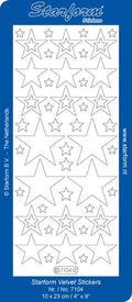 Deco Stickers - White Velvet Stars