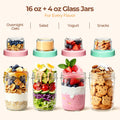 ComSaf Overnight Oats jars with Lids （16oz+4oz 2Pcs）, Dual-Laryer Chia Pudding Jars with Dry and Wet Separation, Yogurt Parfait Contianer for Oatmeal Cereal Nut Fruit, Meal Prep Glass Jars for Salad 🍁 All In One Marketplace Canada