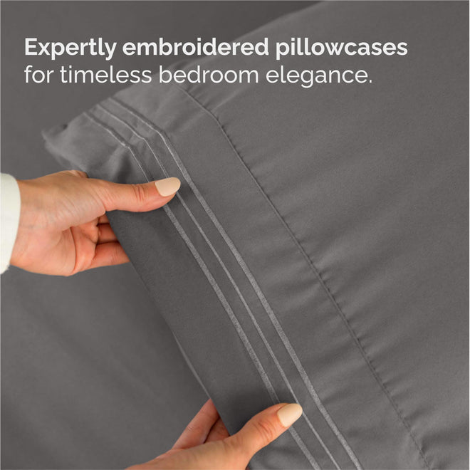 King Size 4 Piece Sheet Set - Comfy Breathable & Cooling Sheets - Hotel Luxury Bed Sheets for Women & Men - Deep Pockets, Easy-Fit, Extra Soft & Wrinkle Free Sheets - Dark Grey Oeko-Tex Bed Sheet Set 🍁 All In One Marketplace Canada